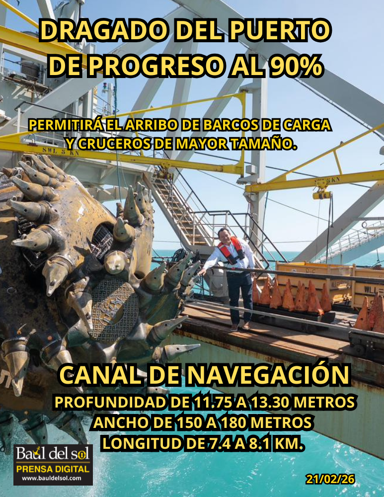 Puerto de Altura de Progreso avanza al 90% en su primera etapa de dragado INFO DRAGADO