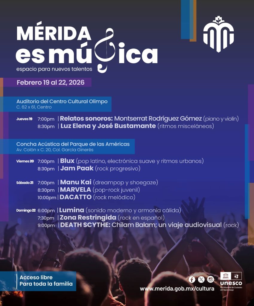 Con 20 proyectos comenzará a sonar el programa “Mérida es Música” WhatsApp Image 2026 02 18 At 18.16.56 849x1024