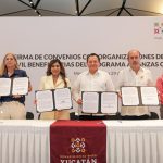 Renacimiento Maya destina 27.6 MDP a 63 organizaciones civiles que cuidan a quienes más lo necesitan El Gobernador Joaquín Díaz Mena encabezó la firma de convenios de Alianzas con Amor, programa que respalda a 63 organizaciones civiles que transforman vidas en todo Yucatán. El Gobierno del Renacimiento Maya fortalece la atención a las familias que más lo necesitan mediante una alianza con la sociedad civil, que permitirá ampliar servicios de salud, rehabilitación, alimentación, atención psicológica, asesoría jurídica, albergue, capacitación y acompañamiento para miles de personas en condición de vulnerabilidad en todo el estado. Al encabezar la firma de los convenios 2026 del programa Alianzas con Amor, el Gobernador Joaquín Díaz Mena destacó que, con una inversión anual superior a 27 millones 600 mil pesos, el Gobierno del Estado respalda el trabajo de 63 organizaciones de la sociedad civil, convencido de que la transformación de Yucatán se construye junto a quienes trabajan todos los días cerca de las personas y conocen las necesidades de cada comunidad. “A las organizaciones que hoy firman este convenio les decimos: cuenten con un gobierno de puertas abiertas y con un DIF Yucatán siempre dispuesto a trabajar de la mano para resolver juntos los retos que enfrentan. Vamos a seguir caminando unidos, porque cuando sociedad y gobierno suman esfuerzos, el bien común deja de ser un sueño y se convierte en una realidad para quienes más lo necesitan”, reiteró. Como parte del programa, nueve organizaciones atenderán a personas mayores; 16 fortalecerán la atención a personas con discapacidad; 34 brindarán terapias, servicios médicos, comedores, orientación psicológica y legal, actividades académicas y deportivas, así como atención a personas con adicciones, y cuatro impulsarán acciones con perspectiva de género y brindarán apoyo a mujeres embarazadas en situación de vulnerabilidad. El titular del Ejecutivo estatal afirmó que cada peso invertido en estas organizaciones se multiplica gracias al compromiso, la experiencia y el trabajo voluntario de quienes dedican su vida a servir a los demás, por lo que reconoció su labor para llevar esperanza, oportunidades y bienestar a quienes enfrentan mayores dificultades. Asimismo, señaló que este programa fortalece un modelo de trabajo coordinado entre el Sistema DIF Yucatán y las organizaciones civiles, al garantizar que los recursos públicos lleguen de manera directa, con transparencia y rendición de cuentas, a quienes más los necesitan. Díaz Mena recordó que, desde el inicio de su administración, se trabaja para combatir la desigualdad y llevar oportunidades a todos los rincones del estado. También reconoció la labor que realizan la Presidenta Honoraria del DIF Yucatán, Mtra. Wendy Méndez Naal, y la directora general, Shirley Castillo Sánchez, quienes, junto con las organizaciones de la sociedad civil, impulsan acciones que transforman la vida de miles de familias yucatecas. Asimismo, el Gobernador agradeció el respaldo de la Presidenta Claudia Sheinbaum Pardo por impulsar proyectos y políticas públicas que fortalecen el bienestar y el desarrollo de las yucatecas y los yucatecos. La Presidenta Honoraria del DIF Yucatán, Mtra. Wendy Méndez Naal, resaltó que, mediante la firma de estos convenios y la entrega de recursos, se refrenda el compromiso de respaldar a 63 asociaciones civiles que trabajan diariamente en favor de niñas, niños, personas con discapacidad, pacientes con cáncer, personas con síndrome de Down, personas mayores y otros sectores en situación de vulnerabilidad. “Hoy no venimos únicamente a entregar un apoyo económico; venimos a fortalecer una gran alianza. Cuando el DIF Yucatán y las asociaciones civiles hacen sinergia, multiplicamos el alcance de cada acción y el impacto de cada peso invertido. El Gobierno aporta recursos, coordina esfuerzos y brinda el respaldo institucional para que ustedes continúen transformando vidas”, afirmó. Por su parte, Castillo Sánchez señaló que estas alianzas estratégicas reflejan la visión de un gobierno cercano, de territorio y de puertas abiertas, que trabaja de la mano con la sociedad organizada para acompañar a cada familia yucateca. En representación de las organizaciones beneficiarias, el director general del Centro de Rehabilitación e Inclusión Infantil Teletón (CRIT) Yucatán, Rodrigo Ruelas Villalón, agradeció el respaldo del Gobierno del Estado y del Sistema DIF Yucatán, así como la confianza depositada en las asociaciones civiles que diariamente atienden a quienes más lo necesitan. Asistieron también la presidenta de la Asociación Mexicana de Ayuda a Niños con Cáncer en Yucatán, Marissa Goff Rodríguez; el presidente de la Asociación Pujulá IAP, Luis Gerardo Rosado Loría; el diputado federal Óscar Brito Zapata; la diputada federal Jéssica Saidén Quiroz, y la jefa del Departamento de Estrategia Social del Sistema DIF Yucatán, Jéssica Núñez Saldívar.
