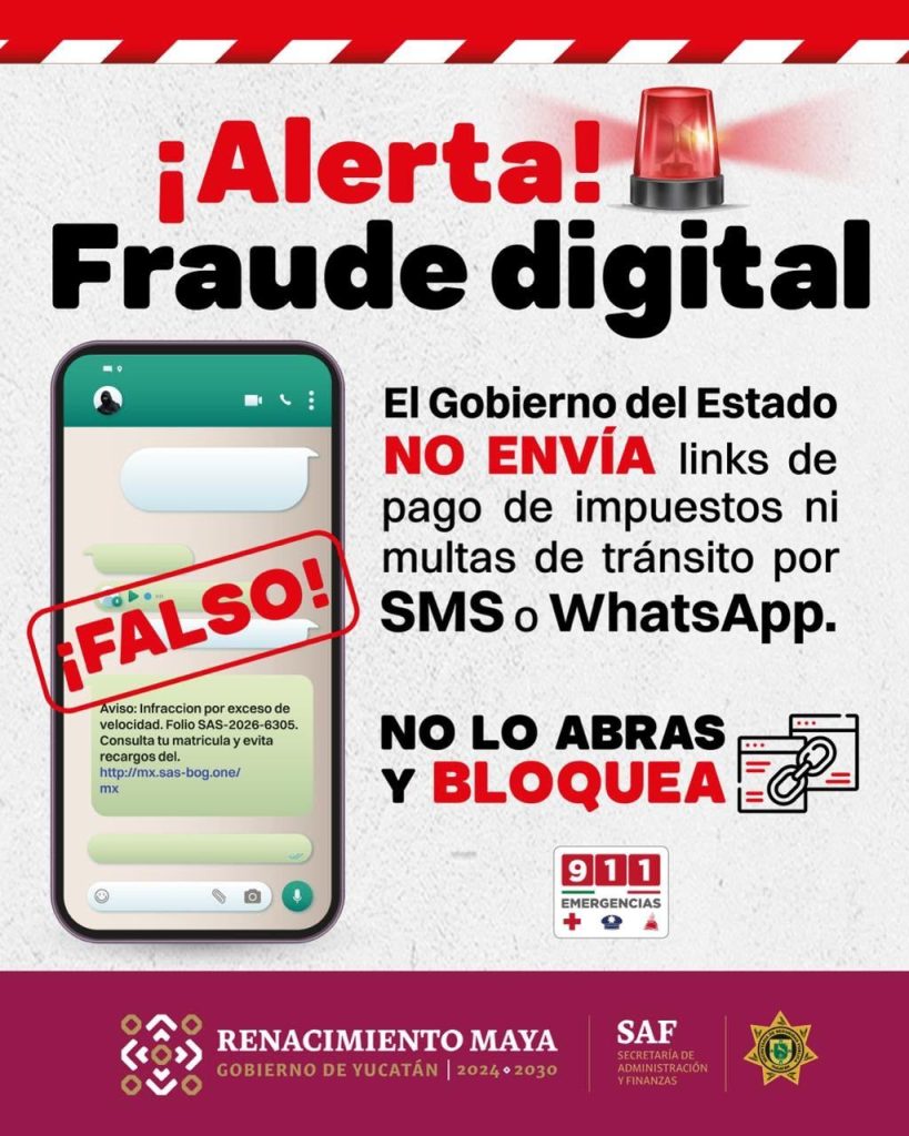 Gobierno del Estado alerta sobre mensajes falsos para el pago de multas e impuestos 59c5d09e 70ee 40a1 Be9b 2dba77034e89 819x1024
