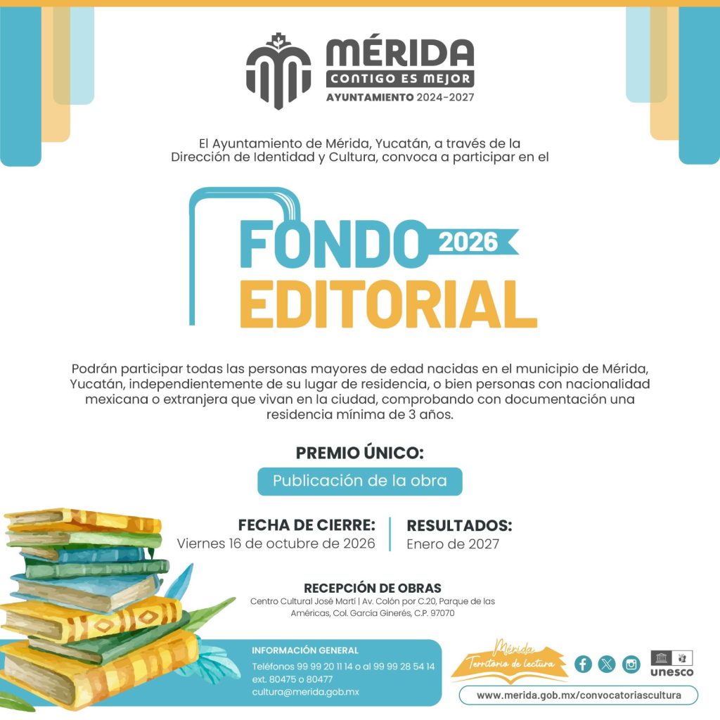 CONVOCATORIA DE POESÍA CIUDAD DE MÉRIDA 2026.